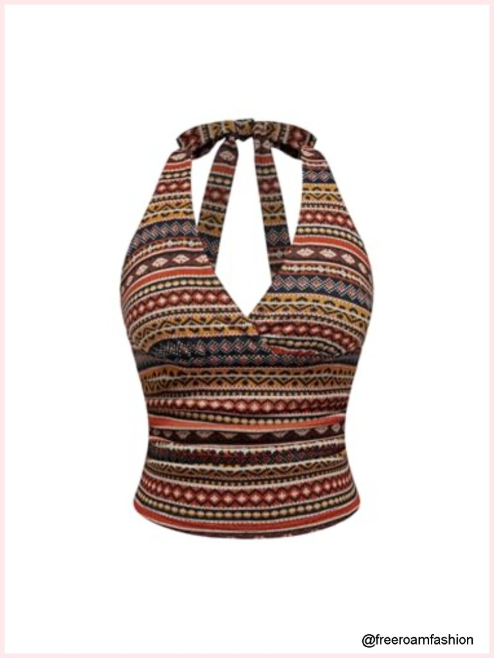 Y2k Boho Halter Crop Top Tie Backless Going Out Top